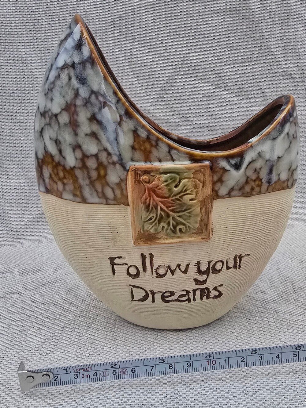 Vintage Deadstock Ceramic Vase "Follow Your Dreams"
